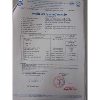 NƯỚC CẤT TRẦU KHÔNG