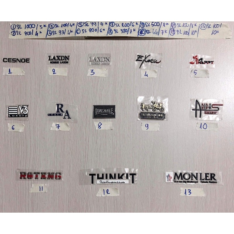 sticker hình ủi nổi logo nhãn hiệu