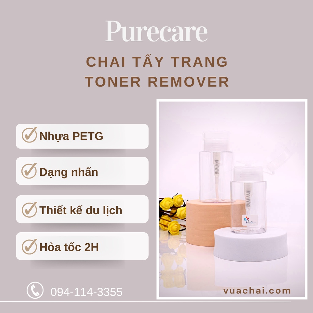 Chai nhựa PETG 100ml 150ml 200ml đựng nước tẩy trang, nước lau gel,rửa móng tay toner, Nail Empty Dispenser Bottle