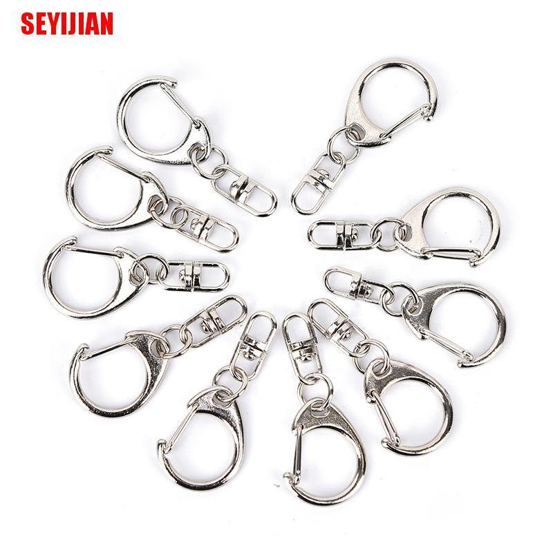 Set 10 Móc Khóa Bạc Bóng DIY