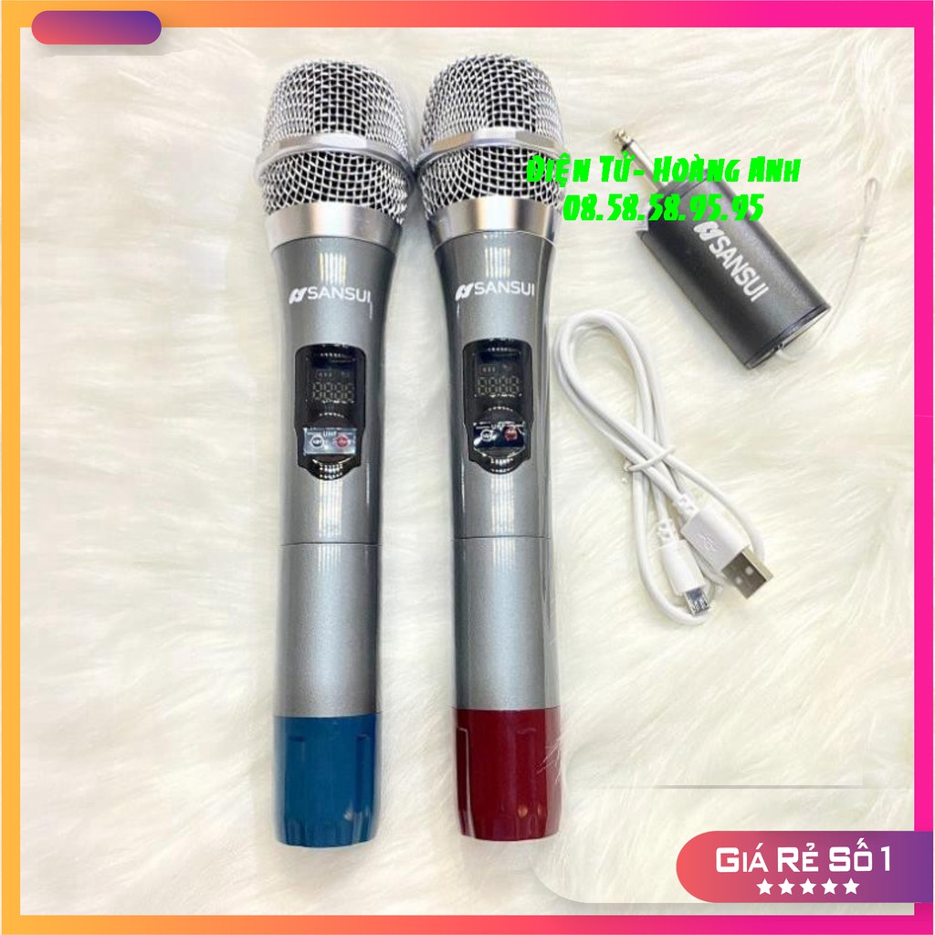 Micro không dây Sansui SK10-28 ( 2 micro ) cao cấp chuyên dùng cho loa kéo, amply, mic hút ít hú hát cực nhẹ