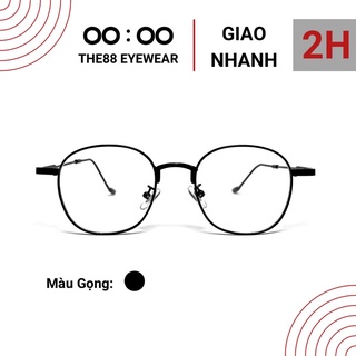 Gọng kính cận nam nữ THE88 dáng tròn gọng kim loại phong cách cổ điển chống tia UV400 KC27