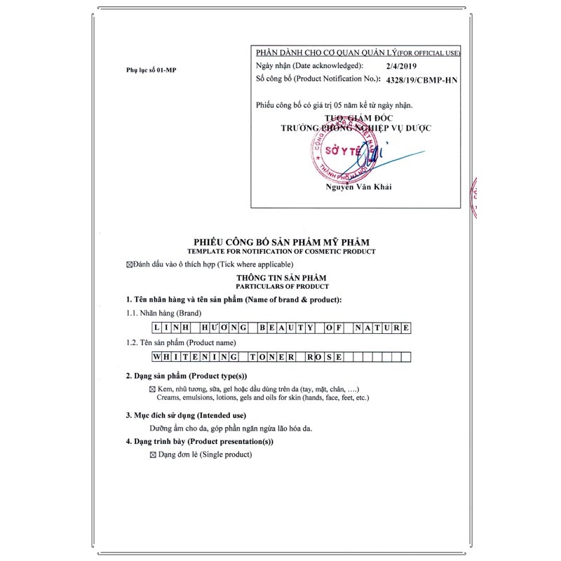 NƯỚC HOA HỒNG LINH HƯƠNG tặng 1 thẻ cào trúng thưởng