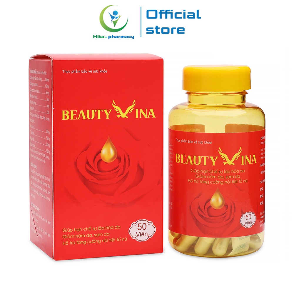 Viên uống đẹp da collagen tự nhiên BEAUTY VINA HDPHARMA tăng nội tiết tố nữ - 50 viên [BEAUTY VINA]