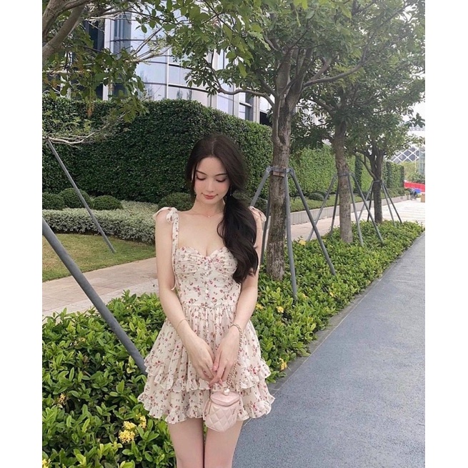 SET ĐẦM HOA DÂY+AO KHOÁC- Pinkger Shop