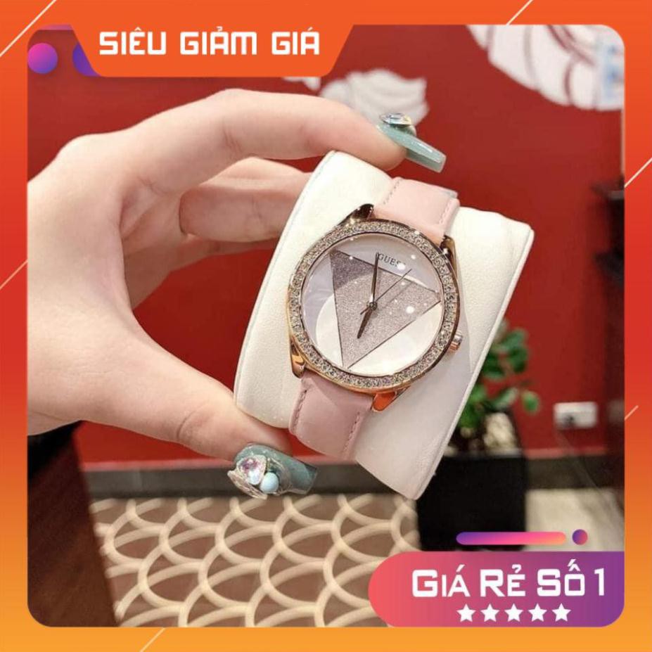 [New 2021] Đồng hồ nữ Guess W0884L6 mặt tam giác, màu hồng Full Box ⚜️Hàng Authentic⚜️