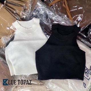 áo crop len tăm cổ yếm