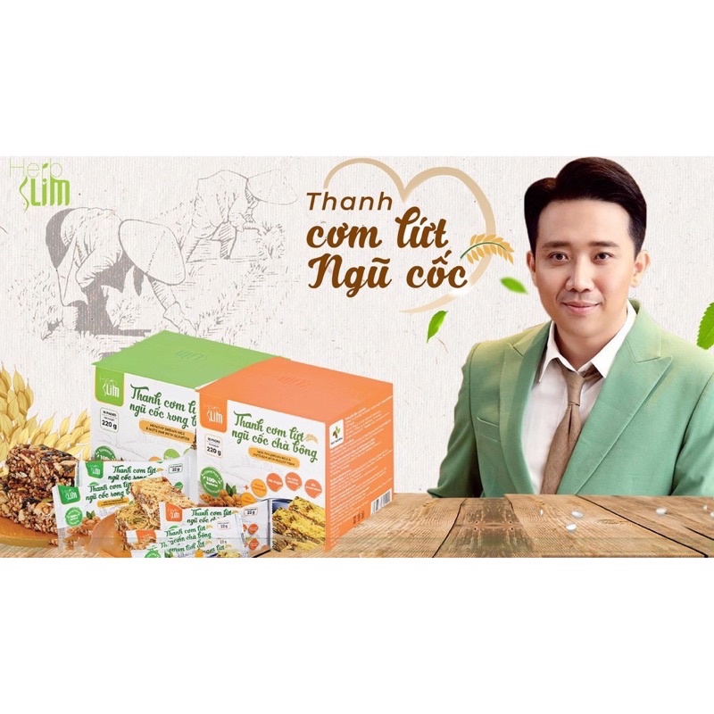 HỘP 10 GÓI - Thanh Cơm Gạo Lứt Ngũ Cốc Herbslim Gạo Lứt Chà Bông, Gạo Lứt Rong Biển Chính Hãng Chuẩn Vị Thơm, Ngon