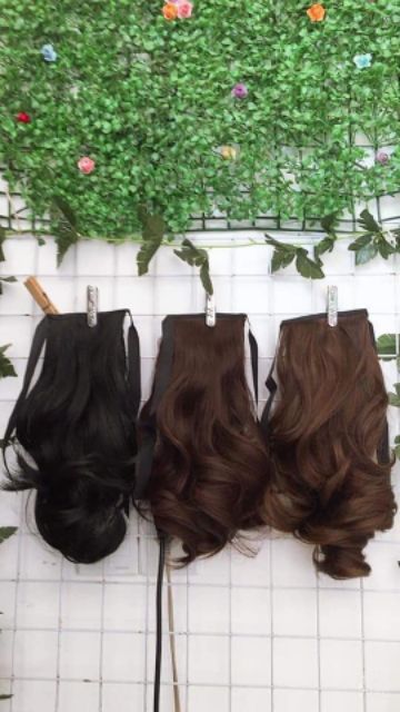 Tóc giả nữ cột ❤️❤️ FREESHIP ❤️❤️ cột xoăn đuôi ngắn 35cm mã DH16