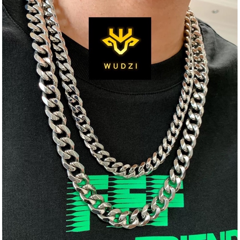 Dây chuyền nam titan tạo kiểu dây xích Cuban bản to 13mm thép không gỉ phong cách hiphop thời trang cá tính Unisex