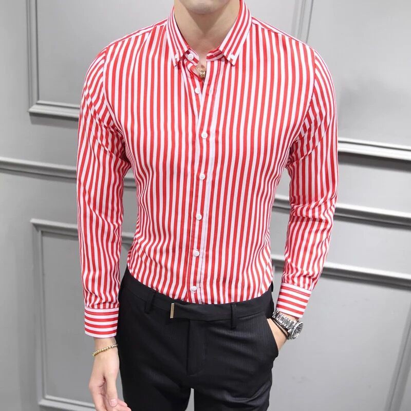 Áo Sơ Mi Nam Dài Tay Sọc Dọc Mới, Kích Cỡ Lớn, Có 7 size m.l.xl.2xl.3xl.4xl.5xl