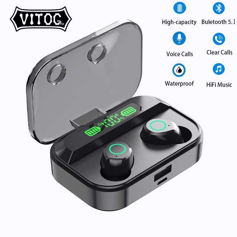 Tai nghe chơi game không dây Vitog TWS Bluetooth 5.1 âm thanh stereo chất thumbnail