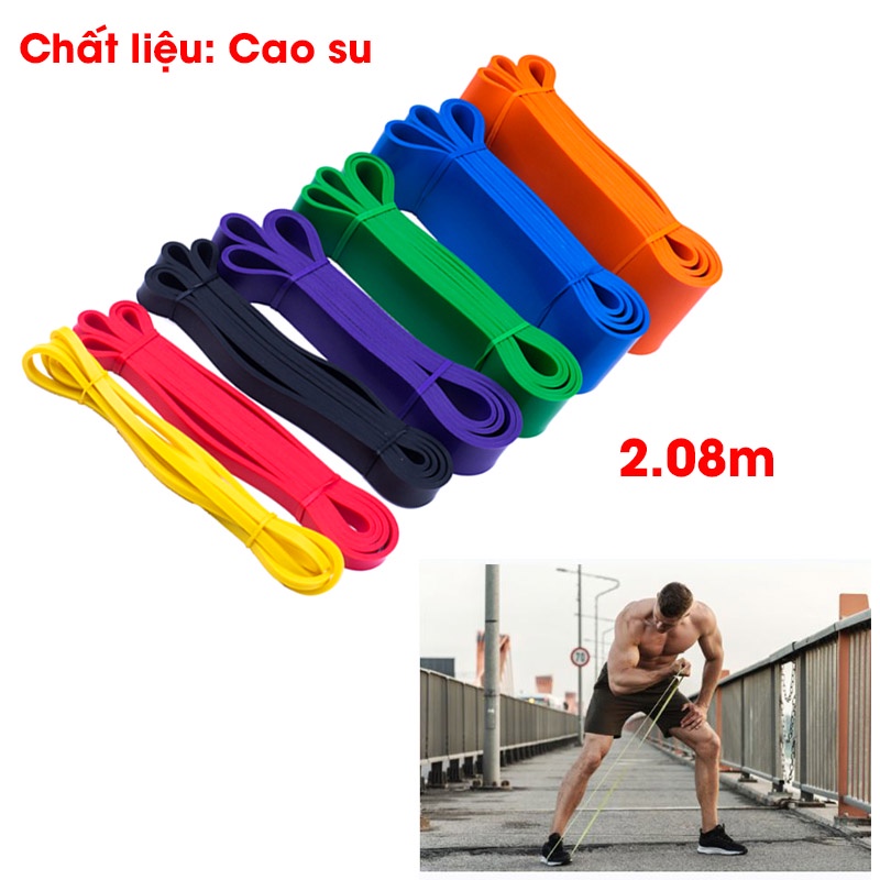 Dây kháng lực Cao Su 2m đa năng hỗ trợ tập luyện, hỗ trợ tập gym, hỗ trợ lên xà