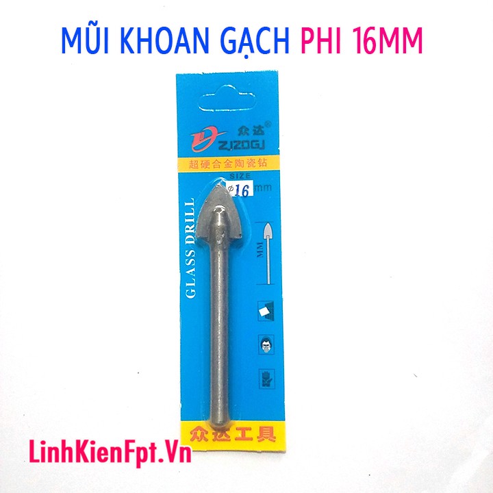 Mũi khoan gạch men , đá hoa 16mm .