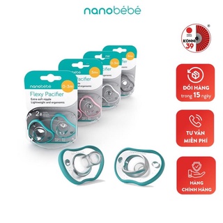 Set 2 Núm ti giả Nanobebe silicon không chưa BPA an toàn cho bé phát triển