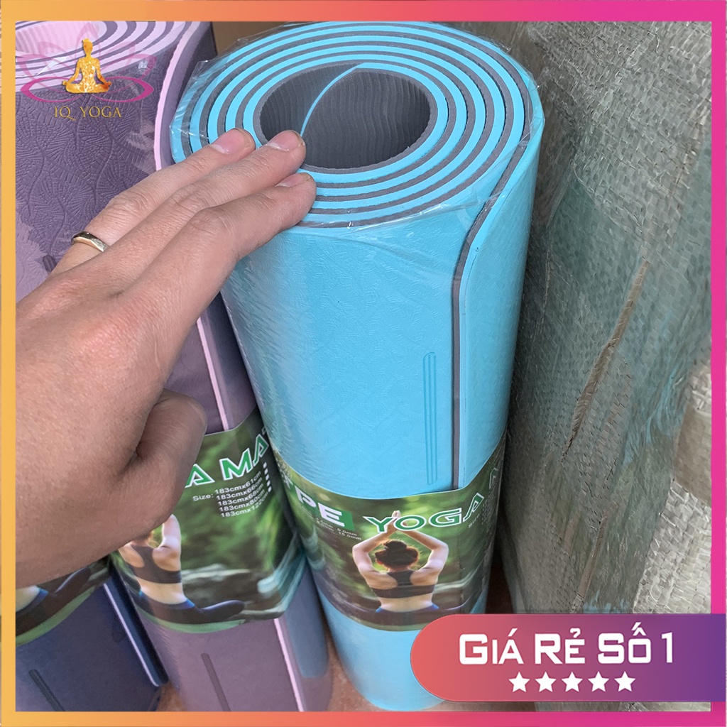 Thảm tập yoga định tuyến TPE 8mm 2 lớp có vân chống trơn trượt