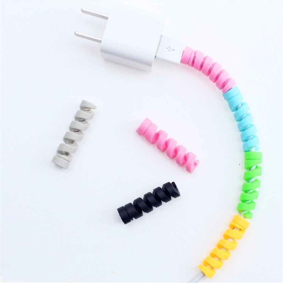 Cáp Sạc USB Bằng Silicon Hình Xoắn Ốc Bảo Vệ Cáp Sạc Android