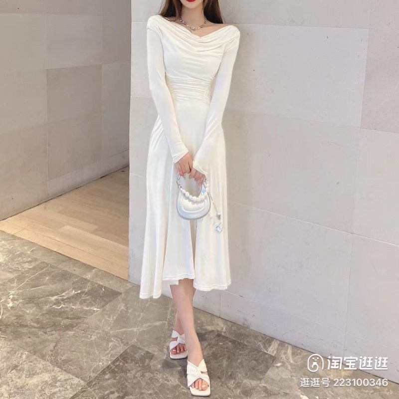 VÁY THUN TRỄ VAI DÀI TAY SUÔNG XOÈ DÀI MAXI QUA GỐI SANG CHẢNH