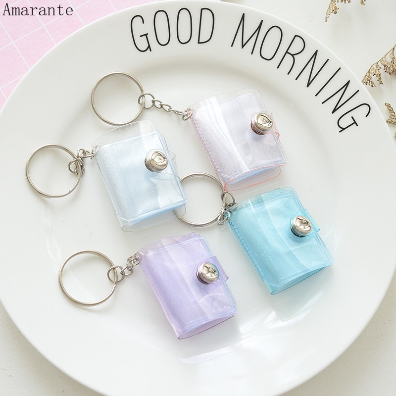 Album Ảnh 1 Inch 16 Ngăn Trong Suốt Lấp Lánh Kèm Móc Khóa