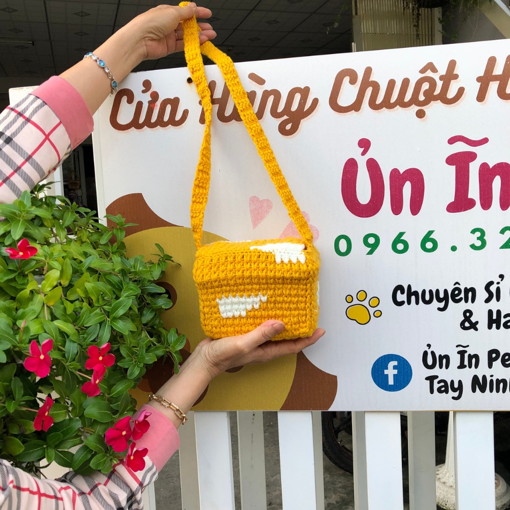 Túi len DÂY MANG du lịch cho hamster, sóc, bọ, nhím, thú nhỏ