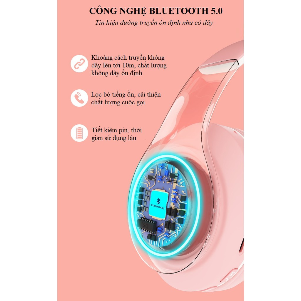 Tai Nghe Chụp Tai ❤️FREESHIP❤️ Tai Nghe Bluetooth Âm Thanh Sống Động - Tai Nghe Không Dây Iboom B39 Phong Cách Trẻ Trung