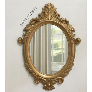 Gương treo tường tân cổ điển DPG842.1 màu vàng đồng