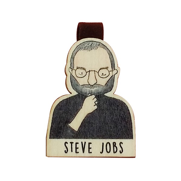 Bookmark gỗ nam châm Steve Jobs