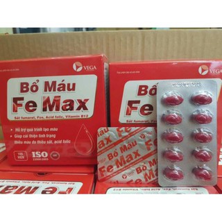 Bổ Máu Fe Max bổ sung sắt và acid folic, giảm thiếu máu do thiếu sắt, hỗ trợ quá trình tạo máu