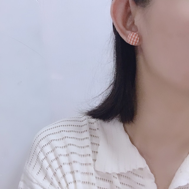 BÔNG TAI CÚC BỌC VẢI ẢNH VINTAGE THẬT