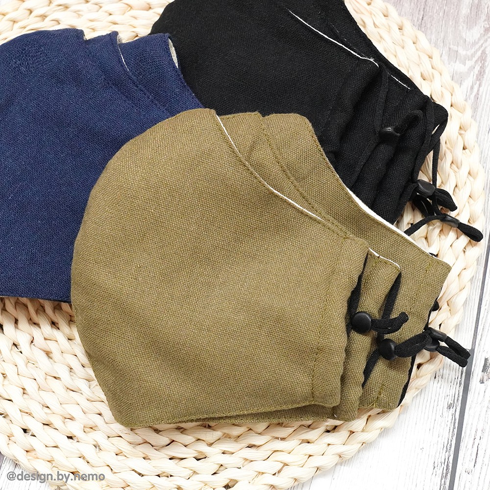 KHẨU TRANG LINEN 3 LỚP NEMO HANDMADE, CHỐNG NẮNG, CHỐNG BỤI, HỢP THỜI TRANG - Mã KTLN3MN | BigBuy360 - bigbuy360.vn