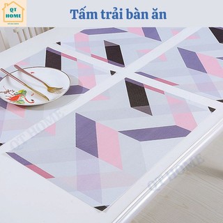 Tấm trải bàn ăn pvc cách nhiệt hình khối 3d