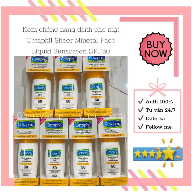 Kem chống nắng dành cho face và body Cetaphil Sheer Mineral Face Liquid Sunscreen SPF 50