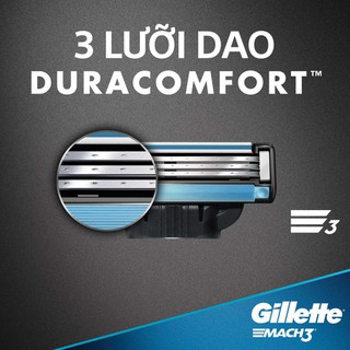Lưỡi cạo râu Gillette Mach 3+ Mới (Vỉ 3 lưỡi)