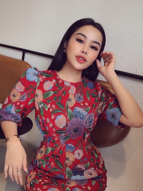 Đầm tết bố hoa