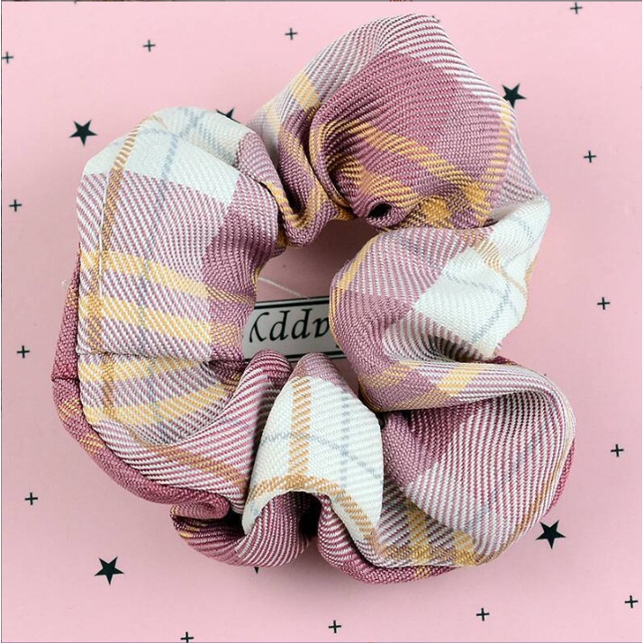 Dây chun nịt buộc tóc vải hình gấu, caro dễ thương cho bạn gái BAG U CHUNVAIGAU08