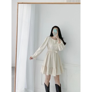Đầm tay dài trơn d1611 taly