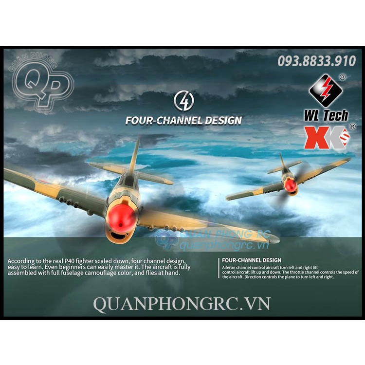 Máy Bay WLtoys XK A220 P40 3D6G RC Airplane RTF Support FUTABA DSM S-Bus Rx