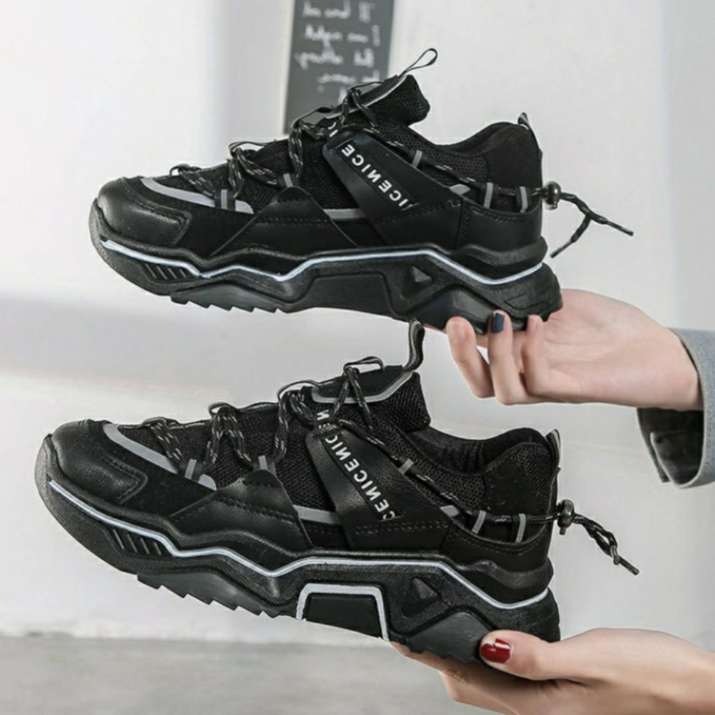 GIÀY THỂ THAO NỮ Ulzzang kiểu dáng sneaker hottrend viền phản quang mã CINE