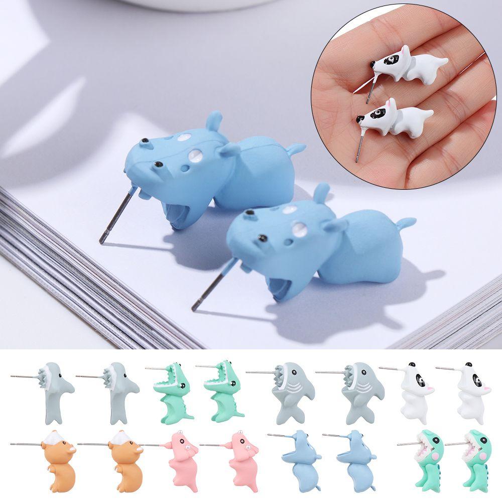 Osier1 Khuyên Tai Xỏ Lỗ Thủ Công Hình Động Vật Cắn Phong Cách INS Thời Trang