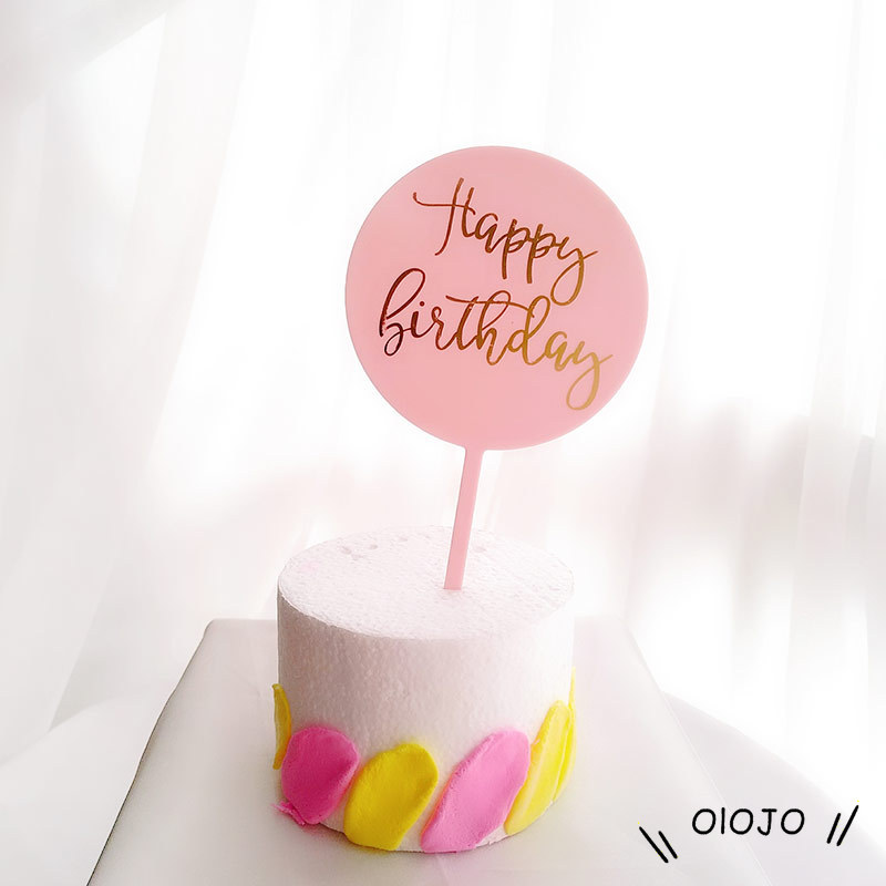 Topper Cắm Trang Trí Bánh Kem Hình Chữ Happy Birthday Sáng Tạo