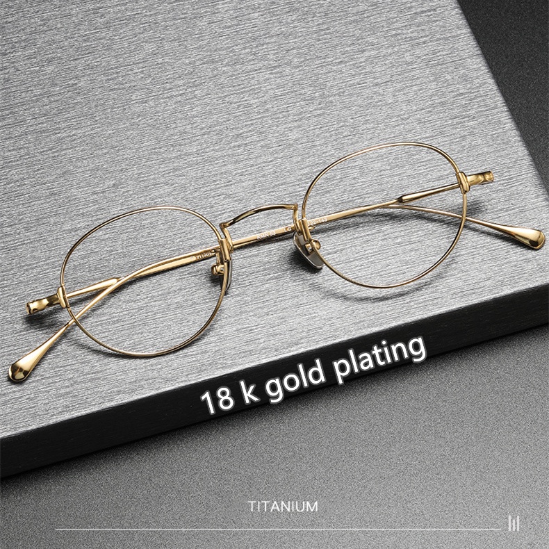 Mắt Kính Gọng Oval 7g Bằng Lụa Titan Siêu Nhẹ Phong Cách Retro Nhật Bản Mới 2022 KMN53