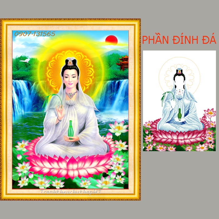 [HCM]Tranh đính đá Phật bà VS472: 53*70cm - chưa đính