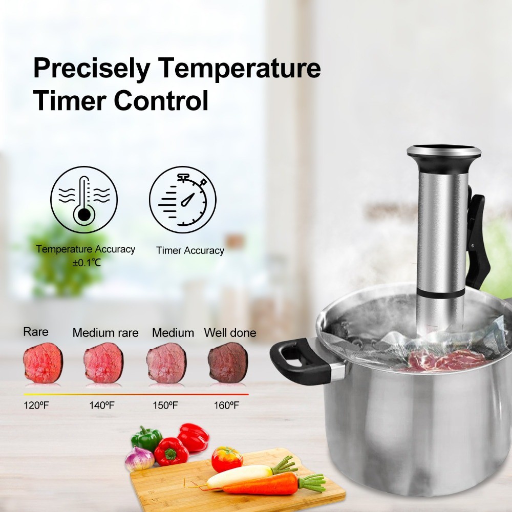 Combo máy nấu chậm Sous vide BioloMix SV-8006 máy hút chân không W200 và phụ kiện 5 món