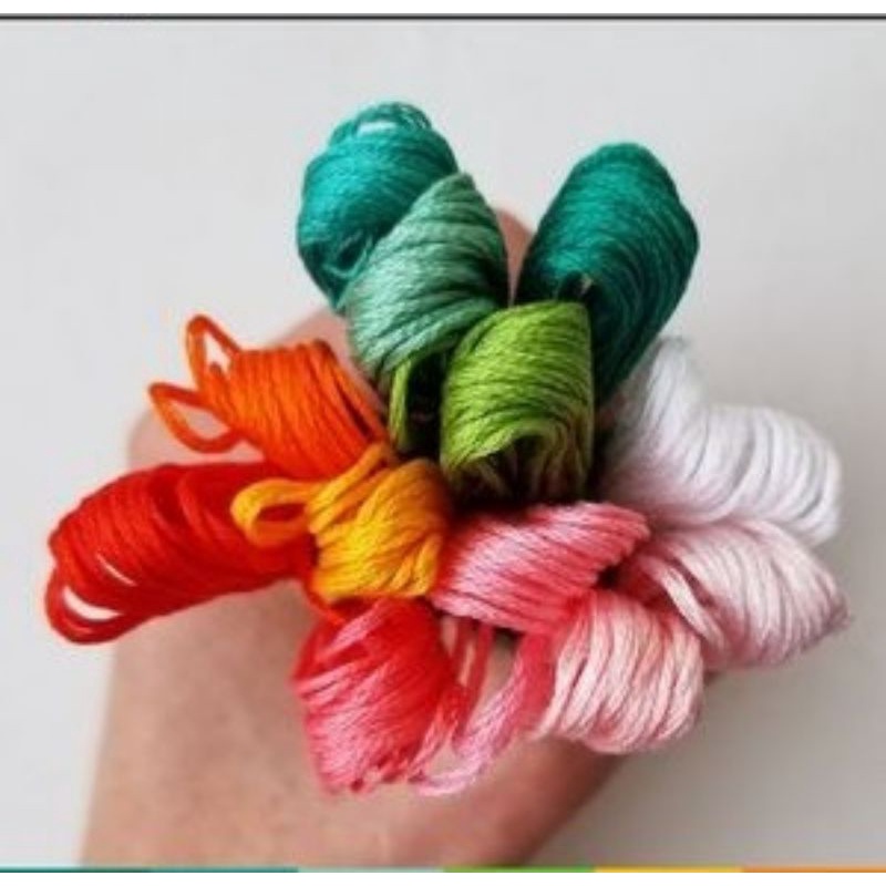 🌿SET 12 TÉP CHỈ THÊU -  Chỉ thêu tranh chữ thập COTTON / M 37