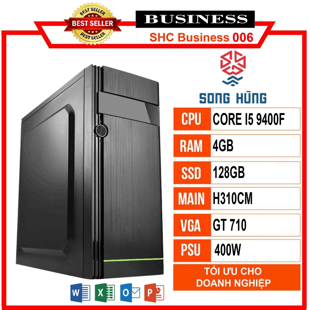 Bộ máy tính văn phòng Business Pro 006 (i5 9400F/H310/4GB RAM/GT710 2G/240GB SSD/Nguồn 400W/Dos)