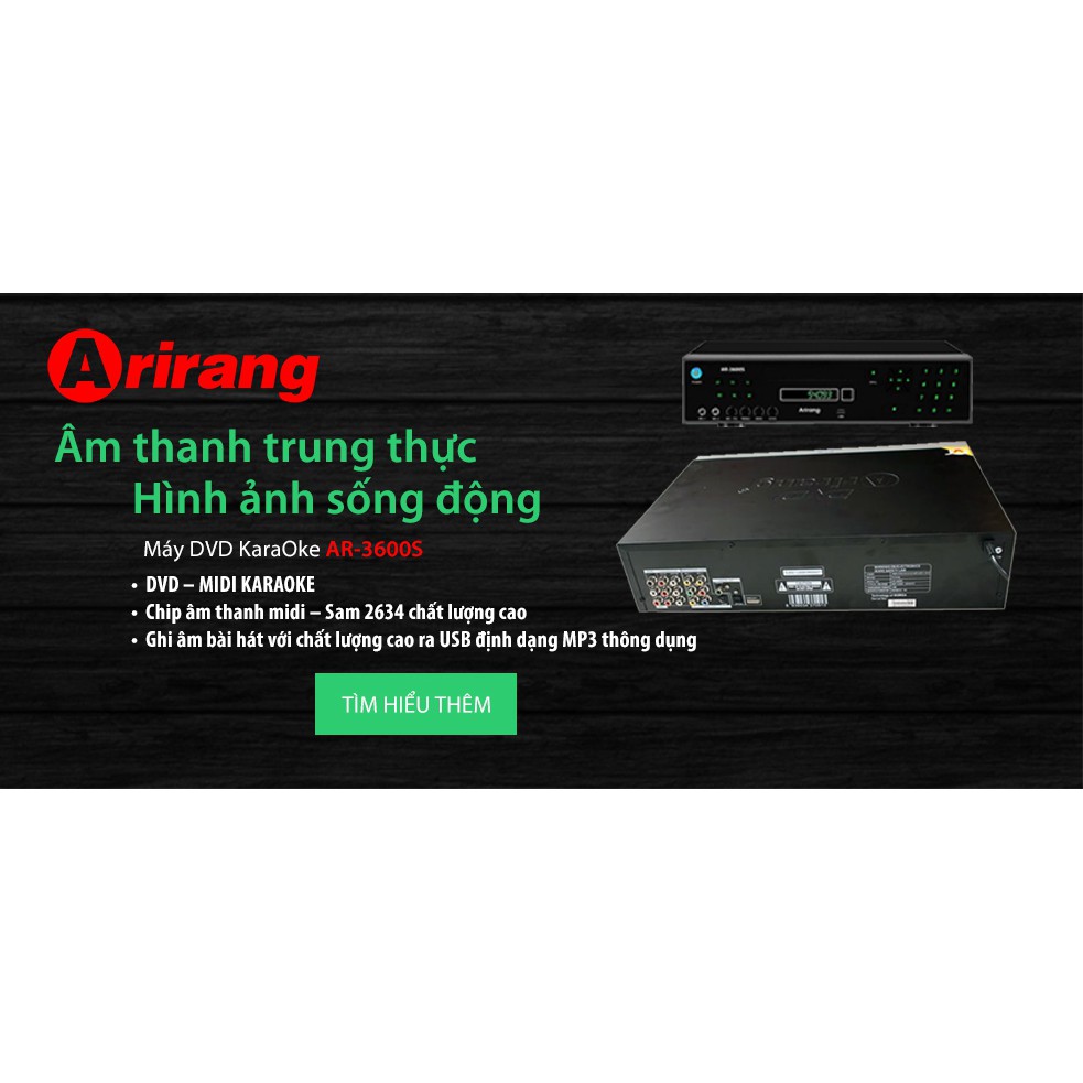 Đầu máy DVD Arirang AR-3600S (kèm 2 mic) - Hàng chính hãng