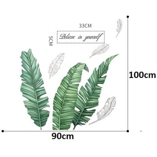 Decal dán tường Khóm lá trang trí