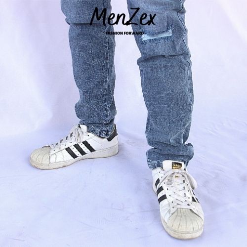 Quần Nam Quần Jean Xanh Rách Gối Ống Đứng Menzex Đủ Size Bảo Hành Đổi Trả | BigBuy360 - bigbuy360.vn