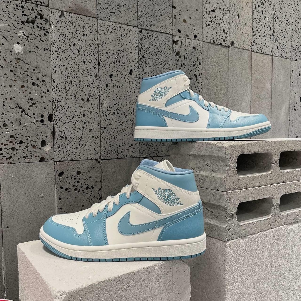 Giày Cổ Cao Air Jordan 1 Mid Chính Hãng🔴SIMPLE SNEAKER🔴Nike Air Jordan 1 Mid University Blue UNC -