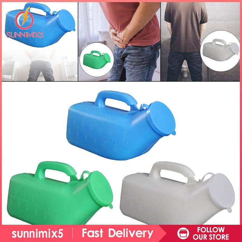 [Trend Sport] Bình Đi Vệ Sinh Nam Có Tay Cầm Và Nắp Đậy 1200ml Màu Xanh Dương Seniors Du Lịch